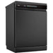 Black dishwasher with Midea branding on a white background
