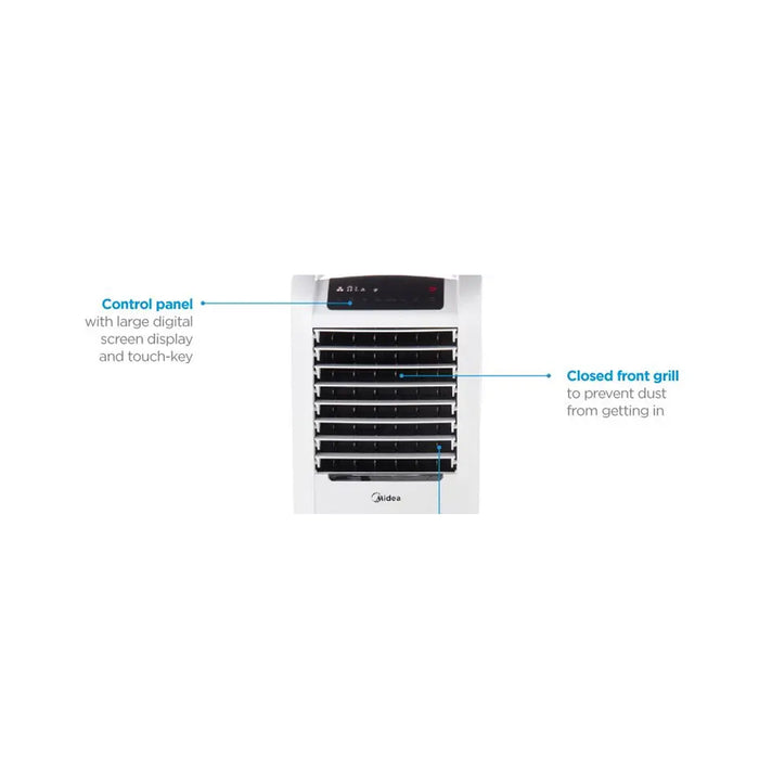 Midea Summer + Winter Air Cooler | Remote for Home & Heavy Duty Air-Conditioning | 3 Wind Speeds Outdoor & Indoor Use | Whisper-Quiet Performance and Low Power Consumption With 60W - AC200W