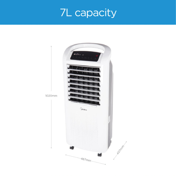 Midea Summer + Winter Air Cooler | Remote for Home & Heavy Duty Air-Conditioning | 3 Wind Speeds Outdoor & Indoor Use | Whisper-Quiet Performance and Low Power Consumption With 60W - AC200W