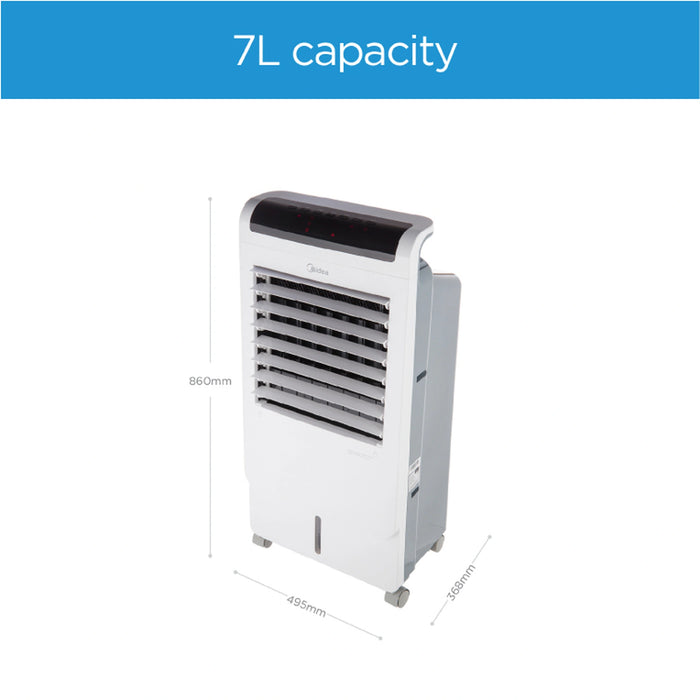 Midea Summer + Winter Air Cooler with Remote for Home & Heavy-Duty Air-Conditioning | 2 Wind Speeds for Outdoor & Indoor Use | Whisper-Quiet Performance | Low Power Consumption (60W) | Model: AC120-15C