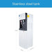 White water dispenser with dimensions labeled on a white background