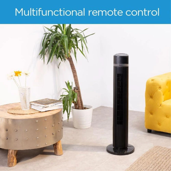Midea Tower Fan with Multifunction Remote Control | 3 Wind Modes - Natural, Slumberous & Normal | Three-Dimensional Angle Air Flow | 15-Hour Timer | Perfectly Suitable for Home or Office | Model: FZ1018TRB