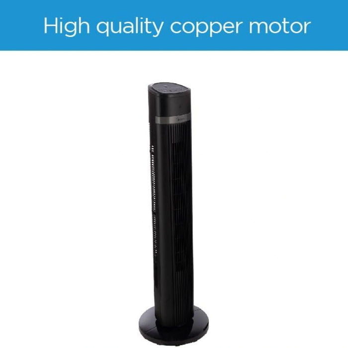 Midea Tower Fan with Multifunction Remote Control | 3 Wind Modes - Natural, Slumberous & Normal | Three-Dimensional Angle Air Flow | 15-Hour Timer | Perfectly Suitable for Home or Office | Model: FZ1018TRB