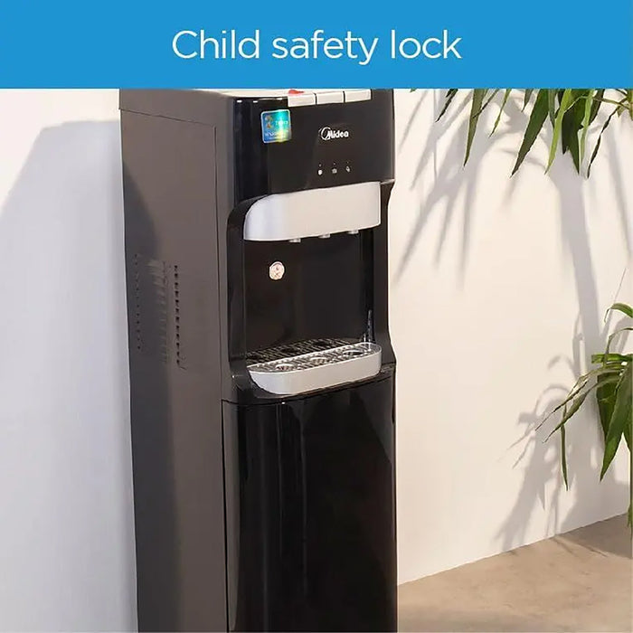 Midea Water Dispenser | Bottom Loading | Hot, Cold, and Ambient Temperature | Ice Cold Technology | Empty Bottle Indicator | Floor Standing | Child Safety Lock | Best for Home, Office & Pantry | Color: Black | Model: YL1633S EROS