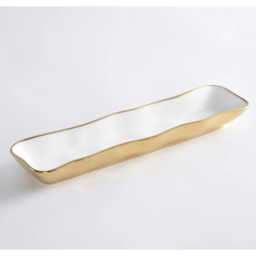 Moonlight White and Gold Cracker Tray Beth & Lily