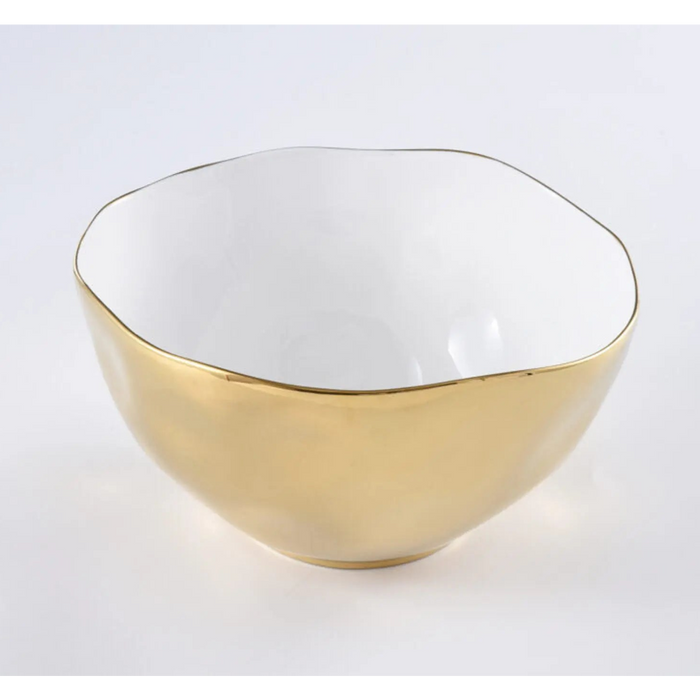 Moonlight White and Gold Extra Large Bowl Beth & Lily