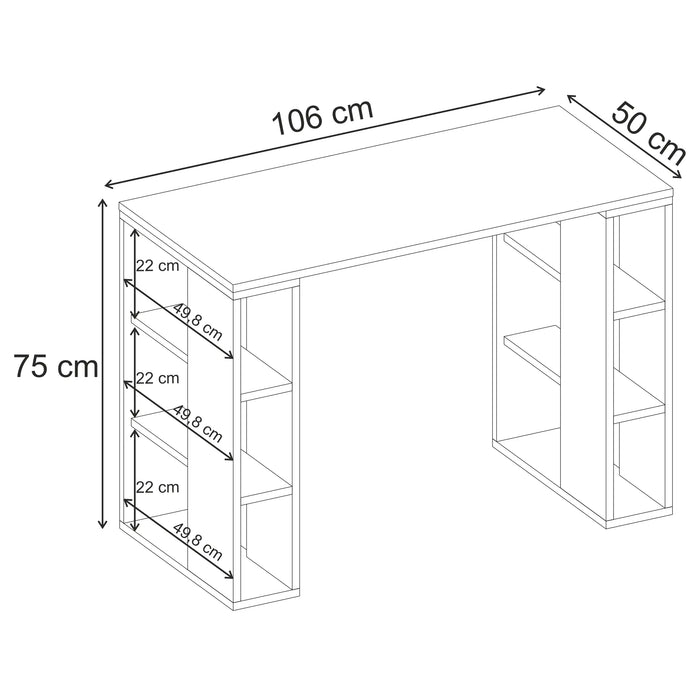 Colmar Modern Working Table With Storage 106 Cm