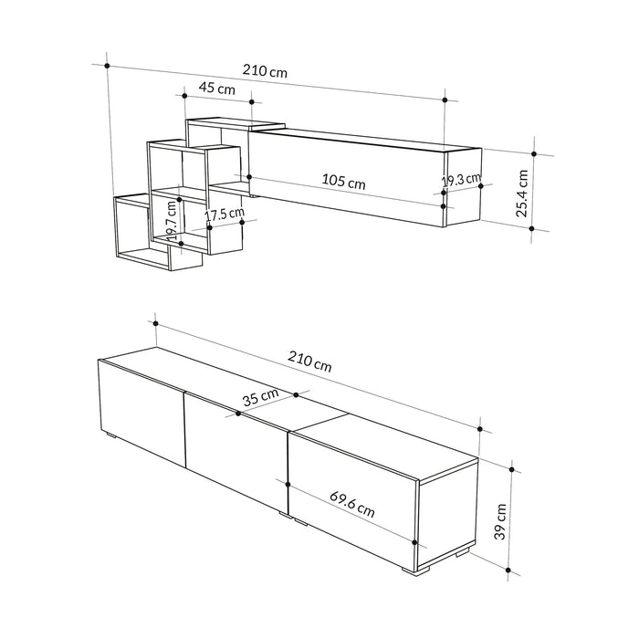 Free Tv Unit Set 210Cm