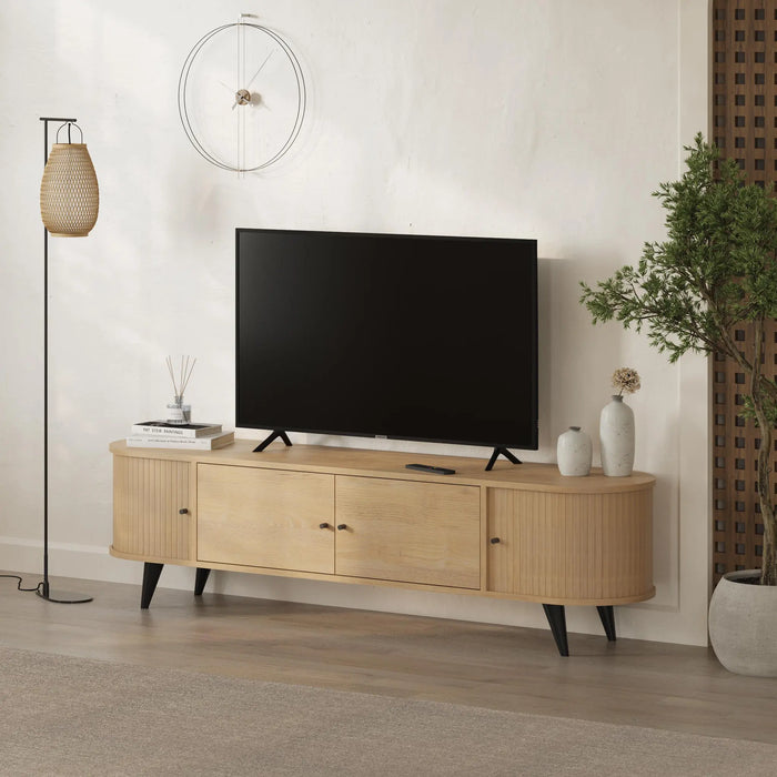 Gentle Tv Unit With Storage - Oak