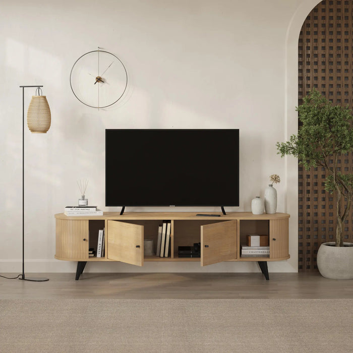 Gentle Tv Unit With Storage - Oak