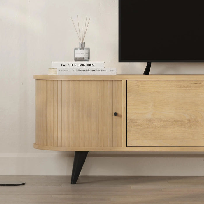 Gentle Tv Unit With Storage - Oak