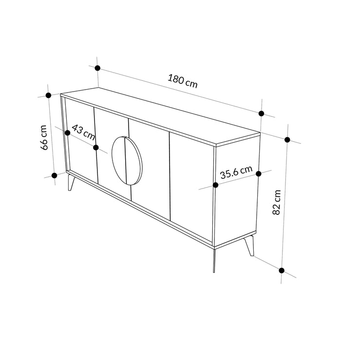 Gora Console 4 Doors With 35.6 Cm  Depth