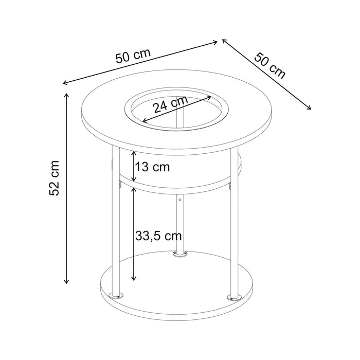 Grove Modern Round Plant Stand With Storage Shelf 50Cm