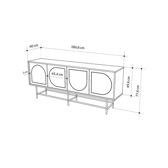 Joji Console Silky Black/ Oak