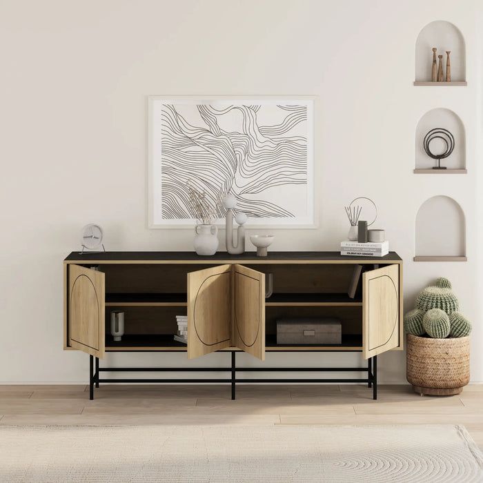 Joji Console Silky Black/ Oak