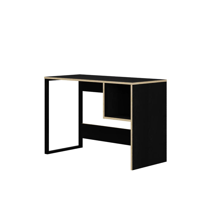 Model 4 Study Desk (Metal Black) Black Wood - Black Wood
