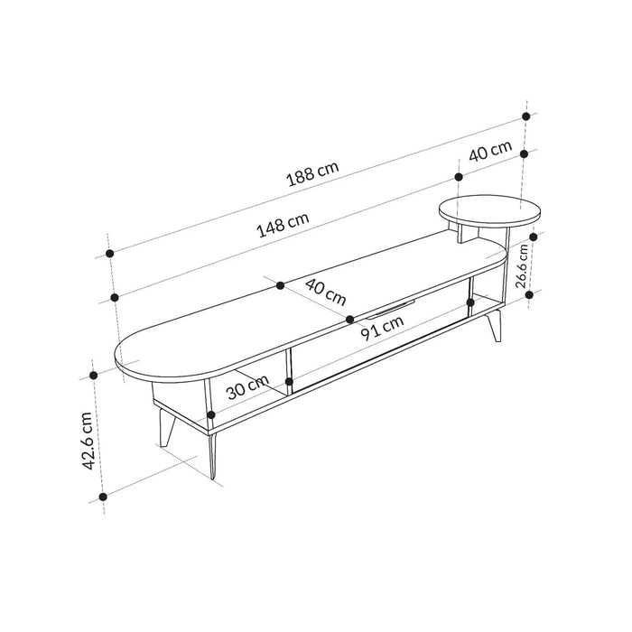 Mourah Ada Tv Stand Up To 60 Inches With Storage - 2 Years Warranty