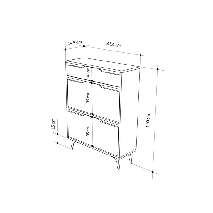 Mourah Asta Shoe Cabinet - 12 Pairs - 2 Years Warranty