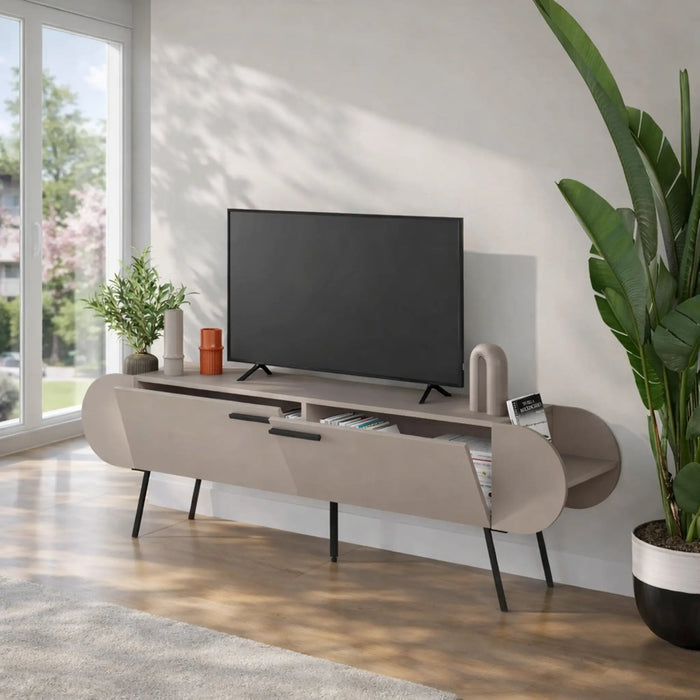 Mourah Capsule Tv Stand Up To 65 Inches With Storage - 2 Years Warranty
