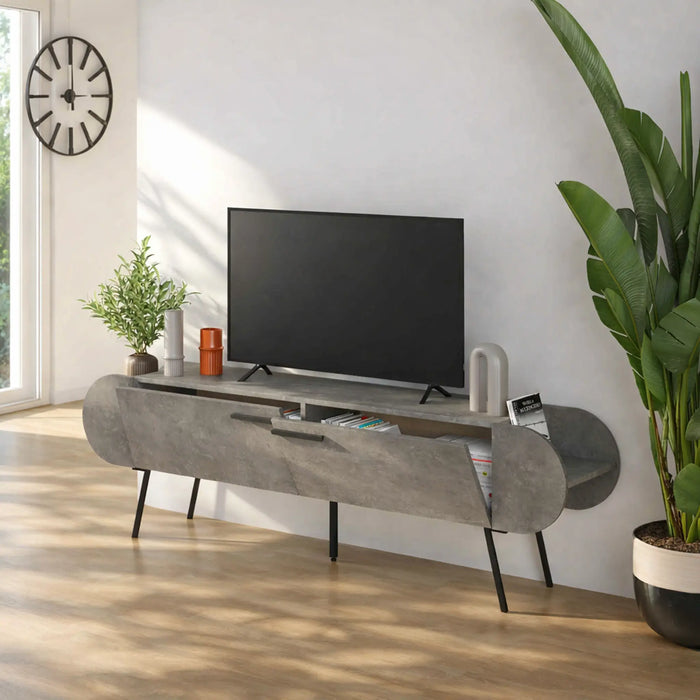 Mourah Capsule Tv Stand Up To 65 Inches With Storage - 2 Years Warranty