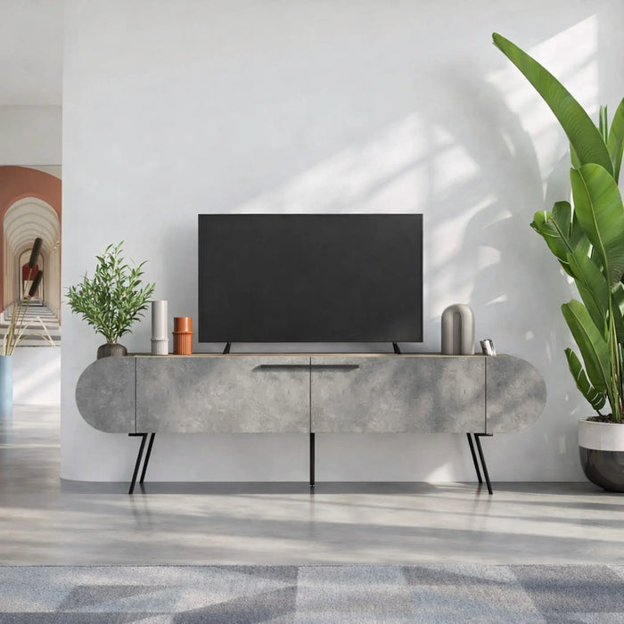Mourah Capsule Tv Stand Up To 65 Inches With Storage - 2 Years Warranty