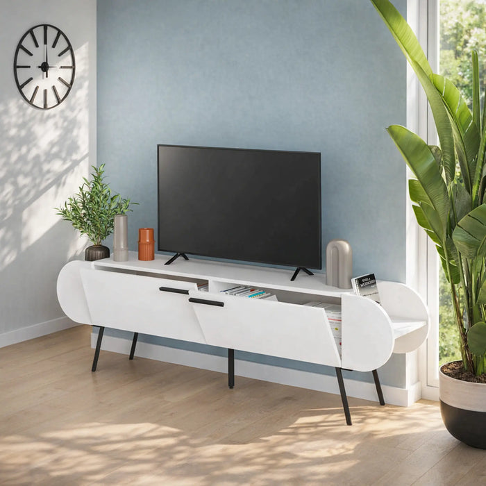 Mourah Capsule Tv Stand Up To 65 Inches With Storage - 2 Years Warranty