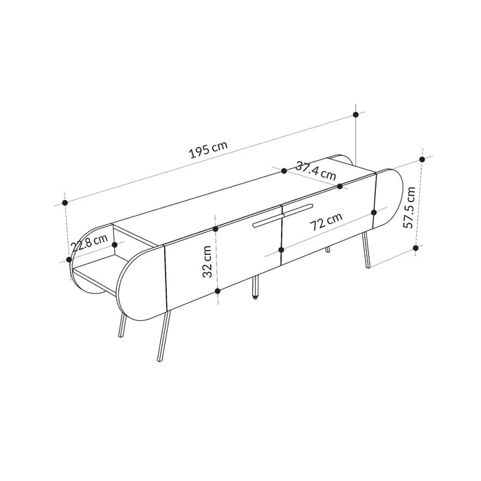 Mourah Capsule Tv Stand Up To 65 Inches With Storage - 2 Years Warranty