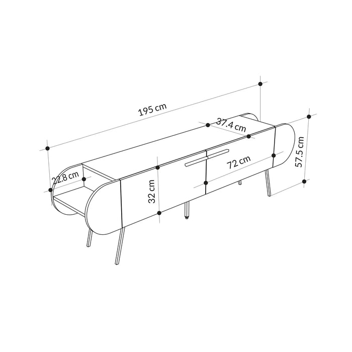 Mourah Capsule Tv Stand Up To 65 Inches With Storage - 2 Years Warranty