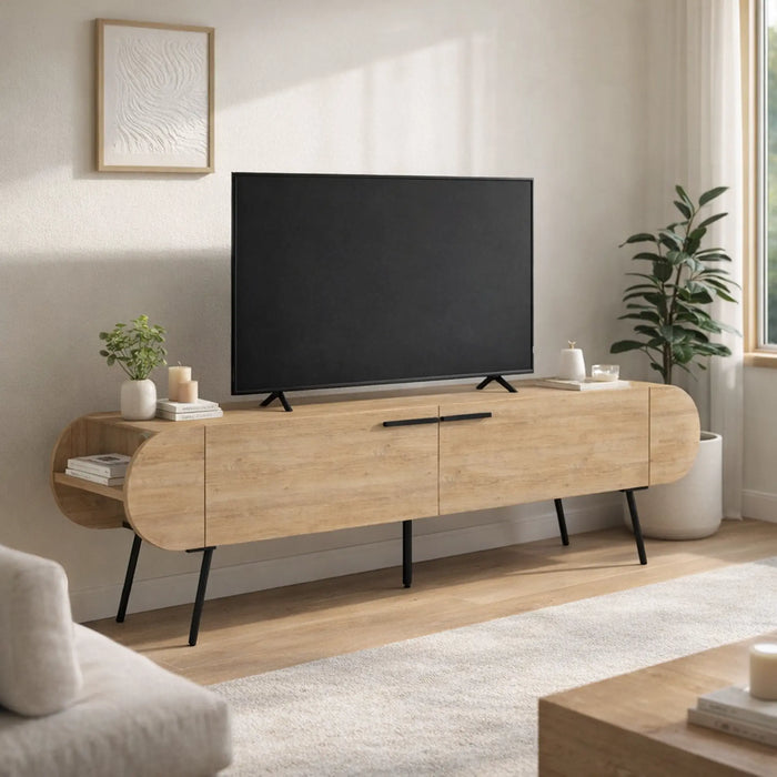 Mourah Capsule Tv Stand Up To 65 Inches With Storage - 2 Years Warranty