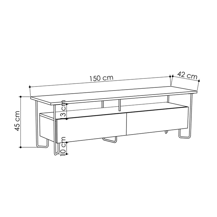 Mourah Cornea Tv Stand Up To 60 Inches With Storage - 2 Years Warranty