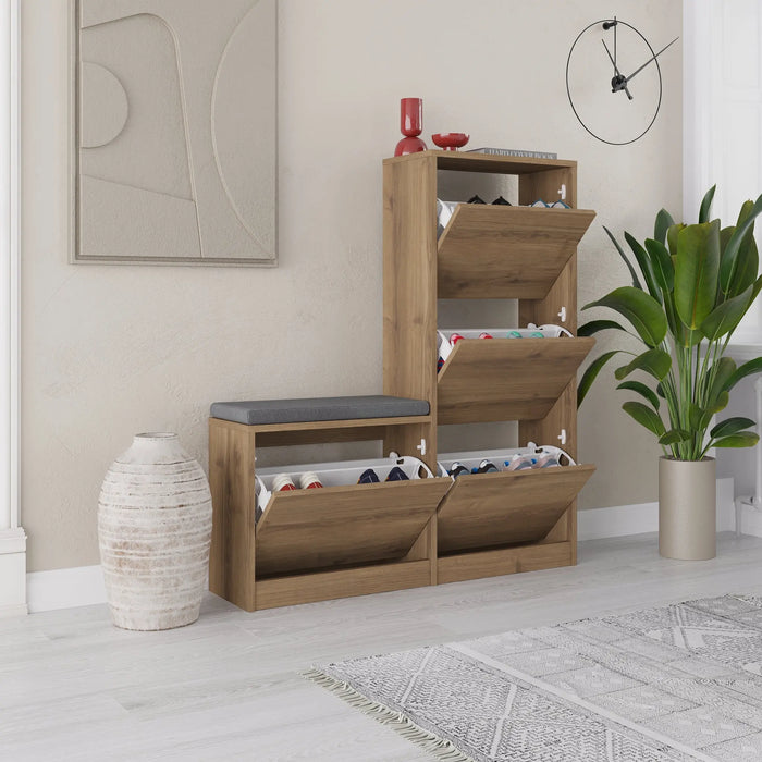 Mourah Dude Bench & Shoe Cabinet - 16 Pairs - 2 Years Warranty