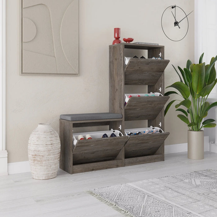 Mourah Dude Bench & Shoe Cabinet - 16 Pairs - 2 Years Warranty