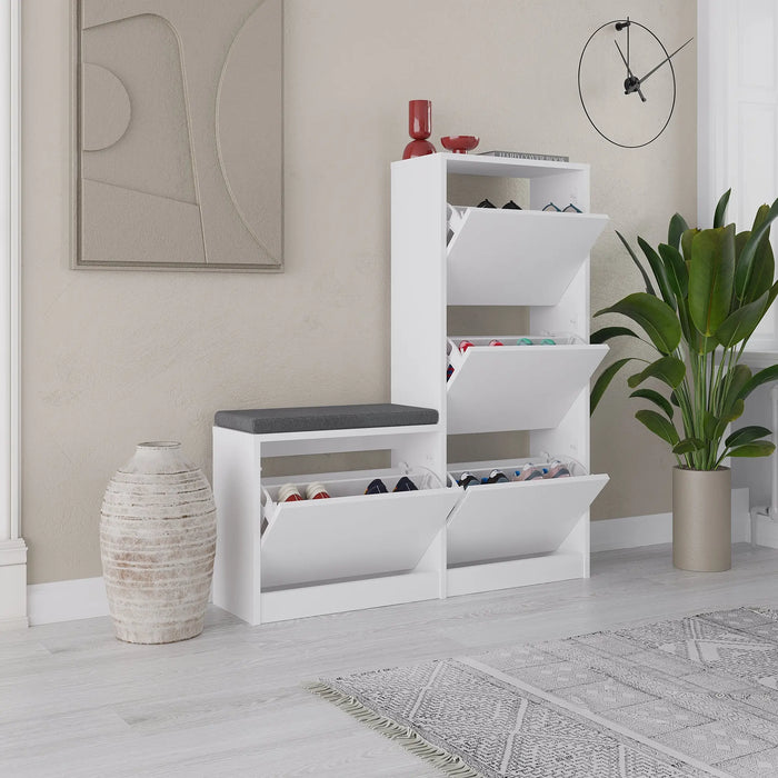 Mourah Dude Bench & Shoe Cabinet - 16 Pairs - 2 Years Warranty