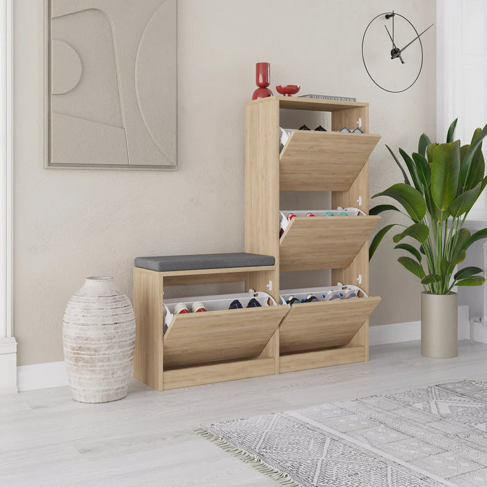 Mourah Dude Bench & Shoe Cabinet - 16 Pairs - 2 Years Warranty