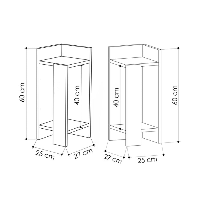 Mourah Elos Nightstand Set - Light Mocha - 2 Years Warranty