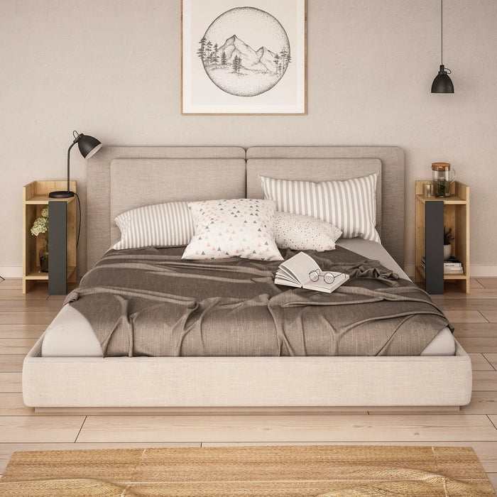 Mourah Elos Nightstand Set - Light Mocha - 2 Years Warranty