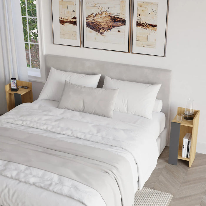 Mourah Elos Nightstand Set - Light Mocha - 2 Years Warranty