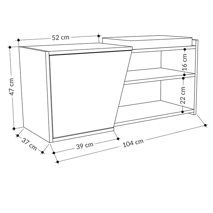 Mourah Fiona Bench & Shoe Cabinet - 8 Pairs - 2 Years Warranty