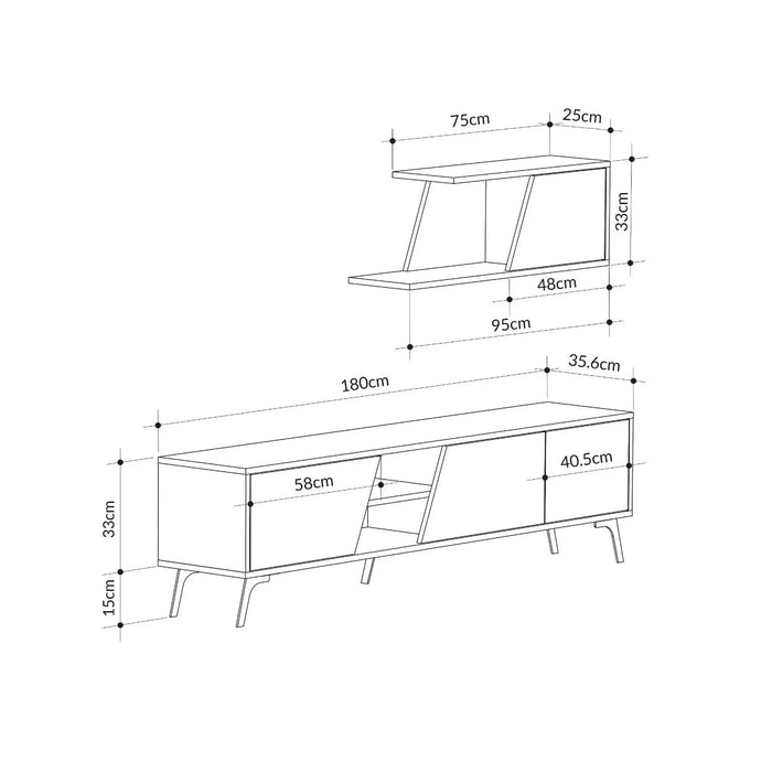 Mourah Fiona Tv Unit Up To 70 Inches With Storage - 2 Years Warranty