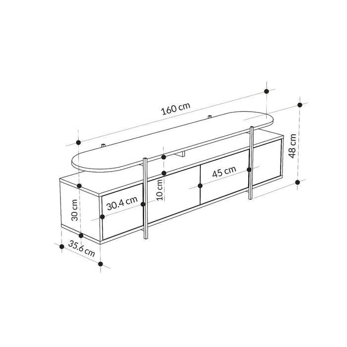 Mourah Hanley Tv Stand Up To 65 Inches With Storage - 2 Years Warranty