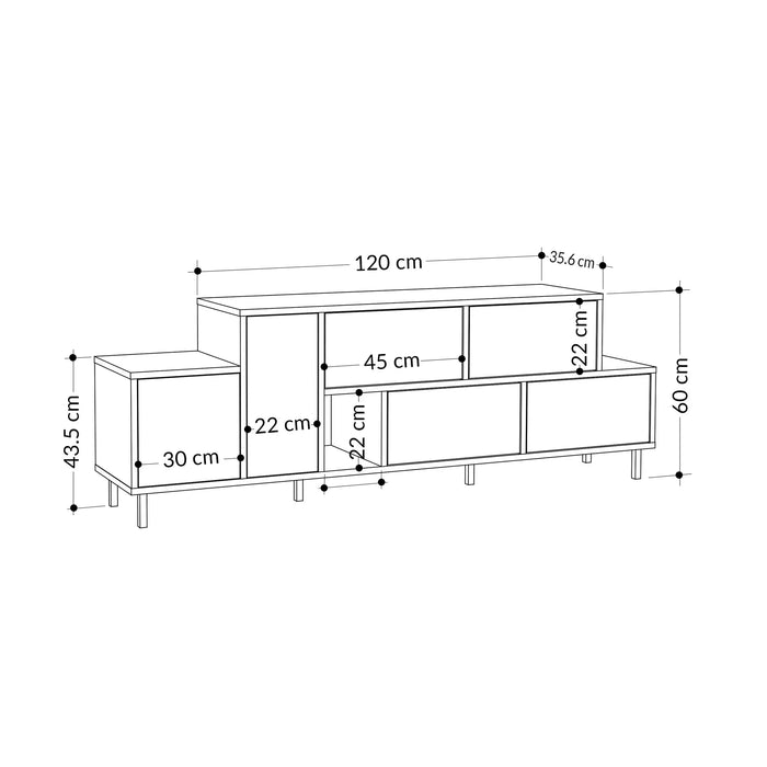 Mourah Hermes Tv Unit Up To 50 Inches With Starage - 2 Years Warranty