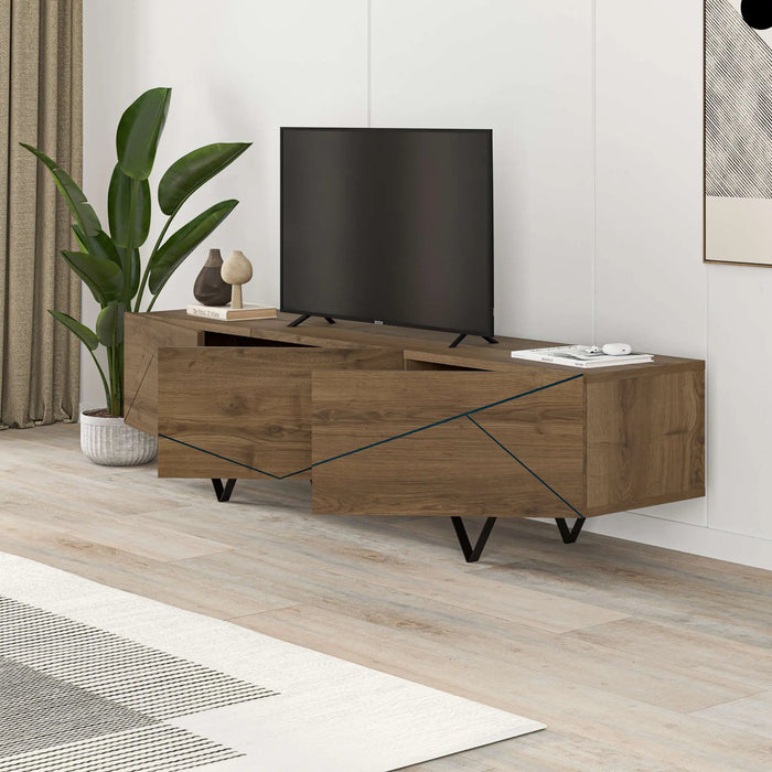 Mourah Home Jakomen Tv Unit Up To 65 Inches With Storage - Brown - 2 Years Warranty