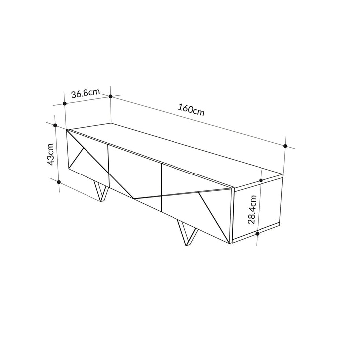 Mourah Home Jakomen Tv Unit Up To 65 Inches With Storage - Brown - 2 Years Warranty