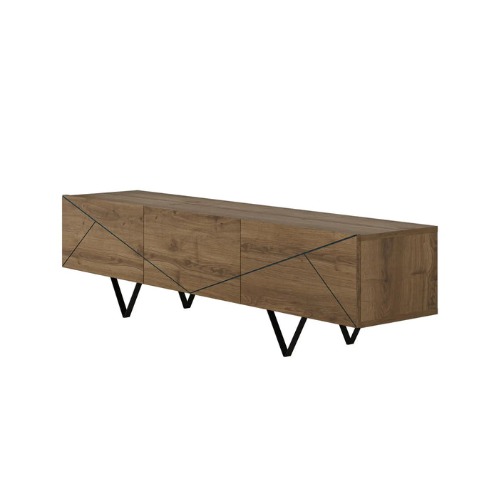Mourah Home Jakomen Tv Unit Up To 65 Inches With Storage - Brown - 2 Years Warranty