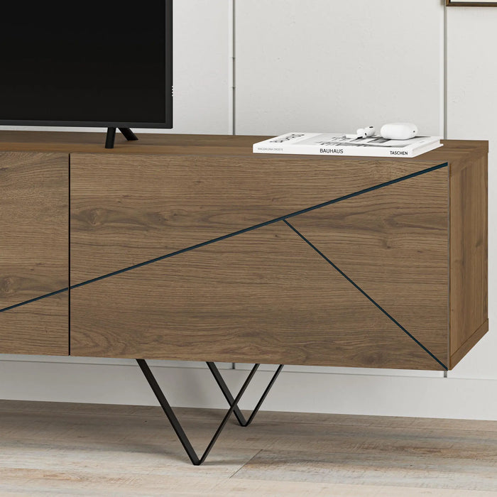 Mourah Home Jakomen Tv Unit Up To 65 Inches With Storage - Brown - 2 Years Warranty