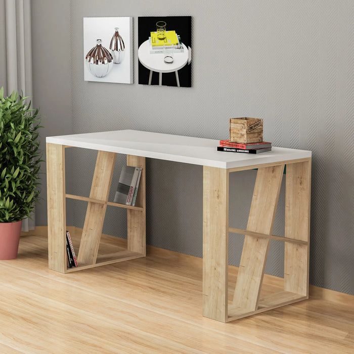 Mourah Honey Working Table With Storage