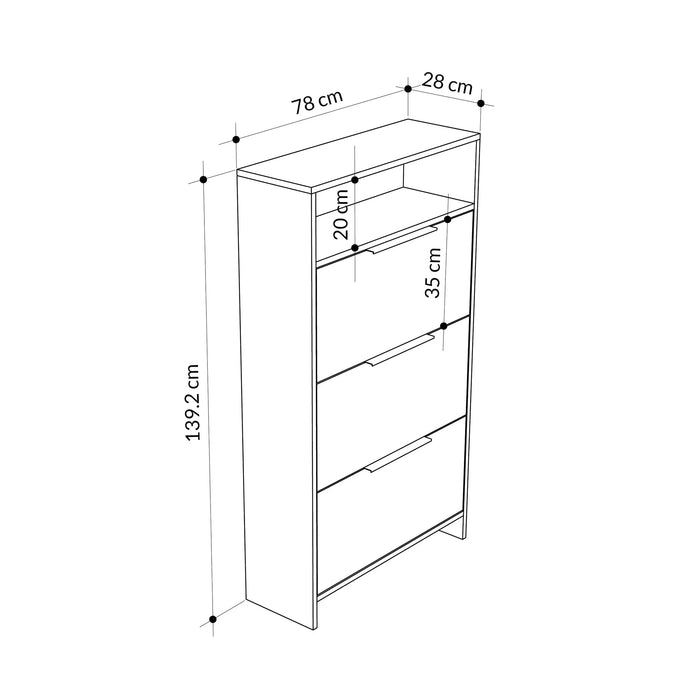 Mourah Kaju Shoe Cabinet - 18 Pairs - 2 Years Warranty