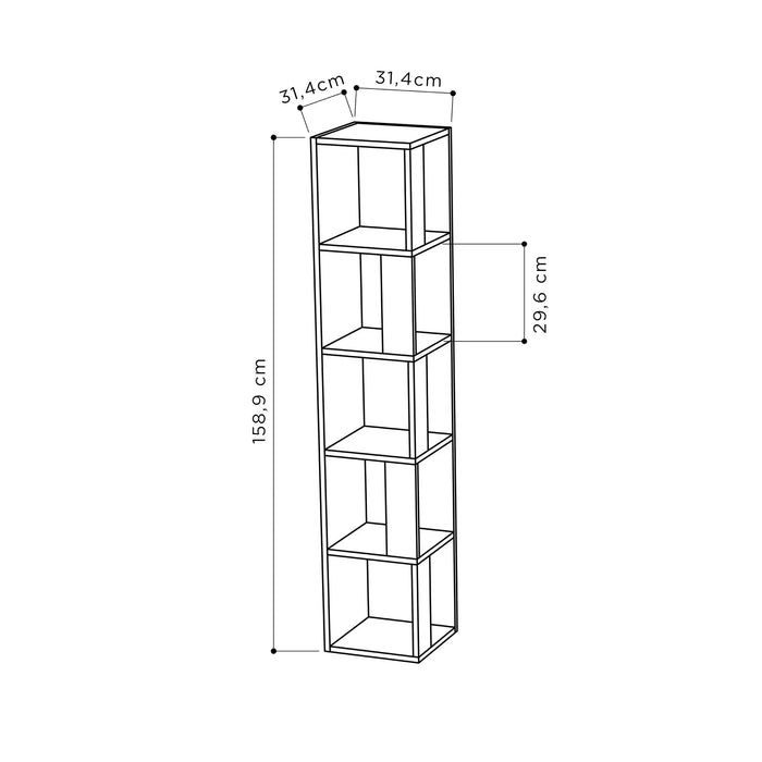 Mourah Piano Corner Bookcase - 2 Years Warranty