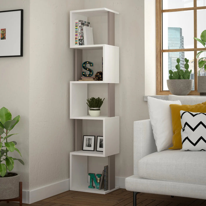 Mourah Piri Corner Bookcase - 2 Years Warranty