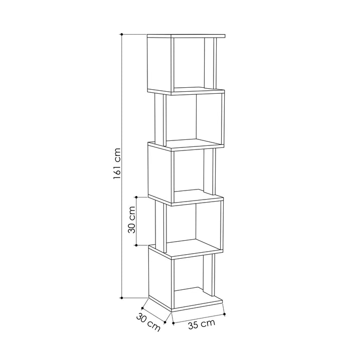 Mourah Piri Corner Bookcase - 2 Years Warranty